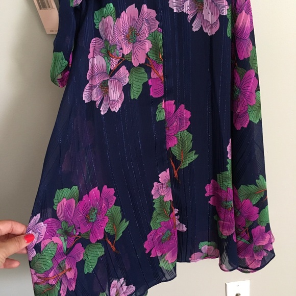 ❌SOLD❌NWT Nanette Lepore floral navy sheer dress - Picture 7 of 8